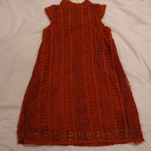 Kids Rustic Orange Crochet Dress